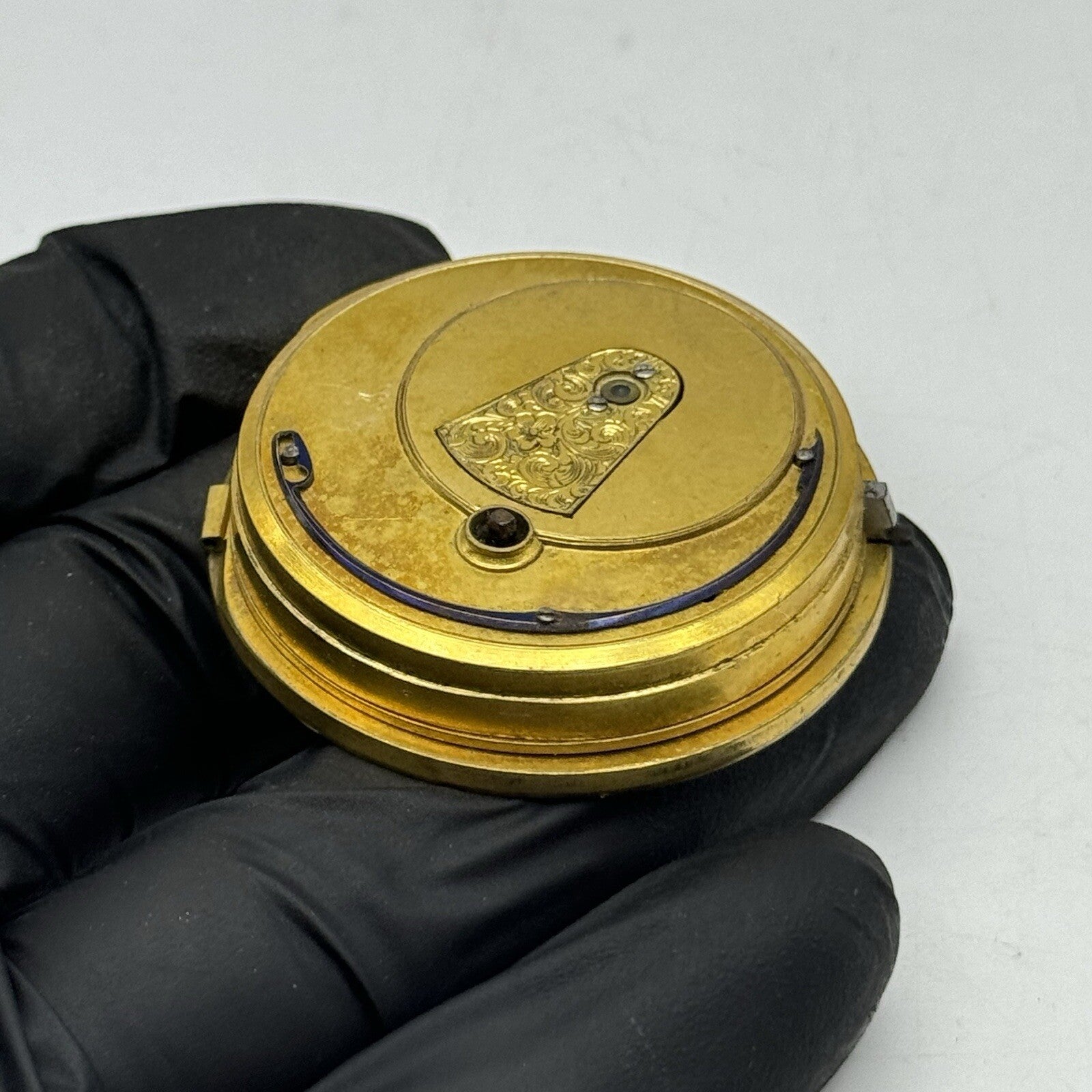 44.9mm Unidentified Quality Antique Fusee Pocket Watch Movement FOR PARTS