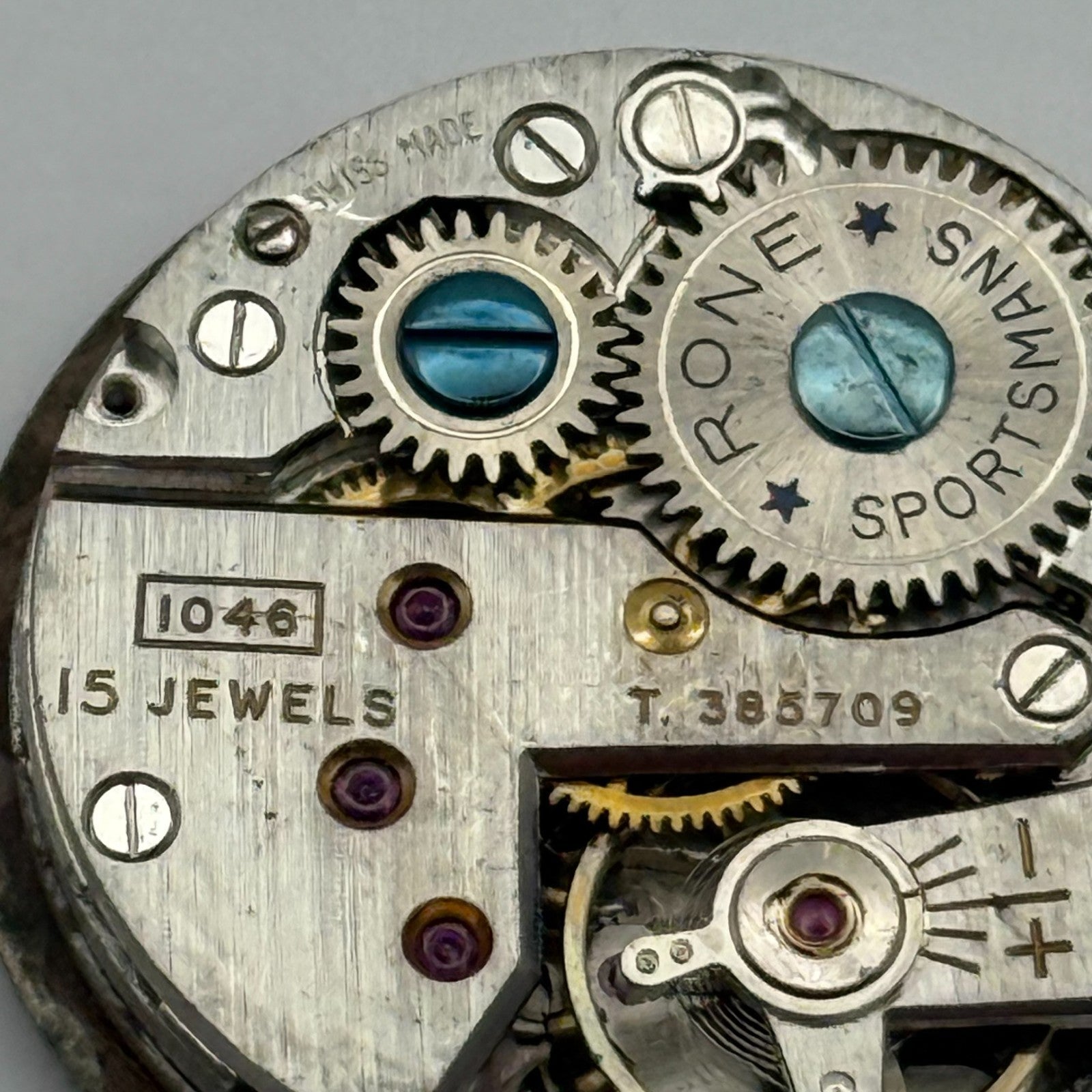 FHF 70 Rone Sportsmans 1046 Watch Movement Manual Wind Vintage Parts 23.5mm