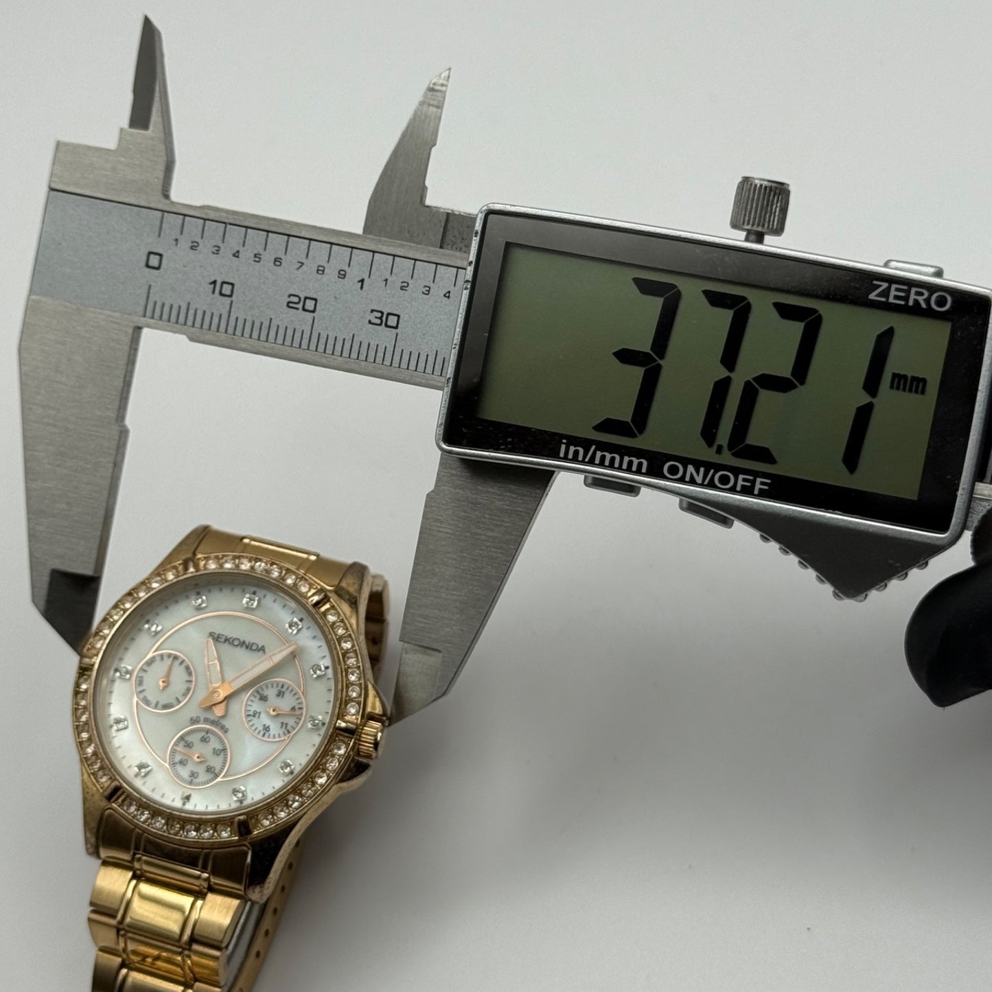 Sekonda 3 Dial Watch Rose Gold Tone Quartz Working Ladies 37mm N4740 Bracelet