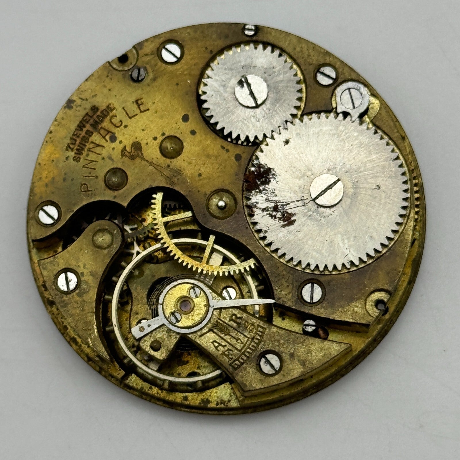 43mm Pinnacle 7 Jewels Sub Seconds Hunter Swiss Pocket Watch Movement PARTS