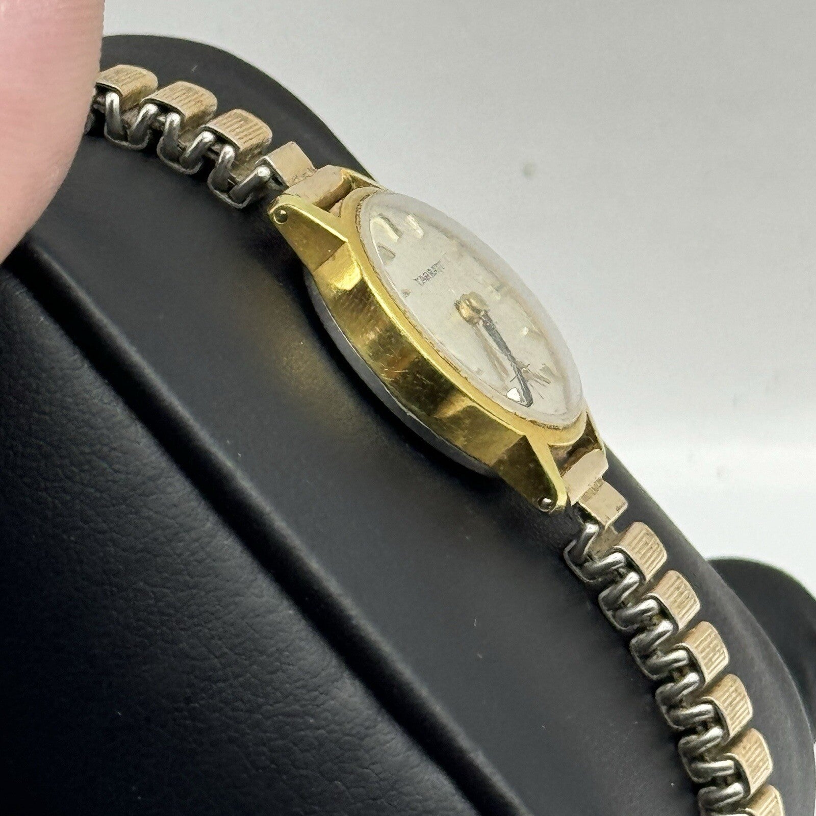 19mm WORKING Vintage Tarratt Expandable Strap Silver Dial Ladies Dress Watch 