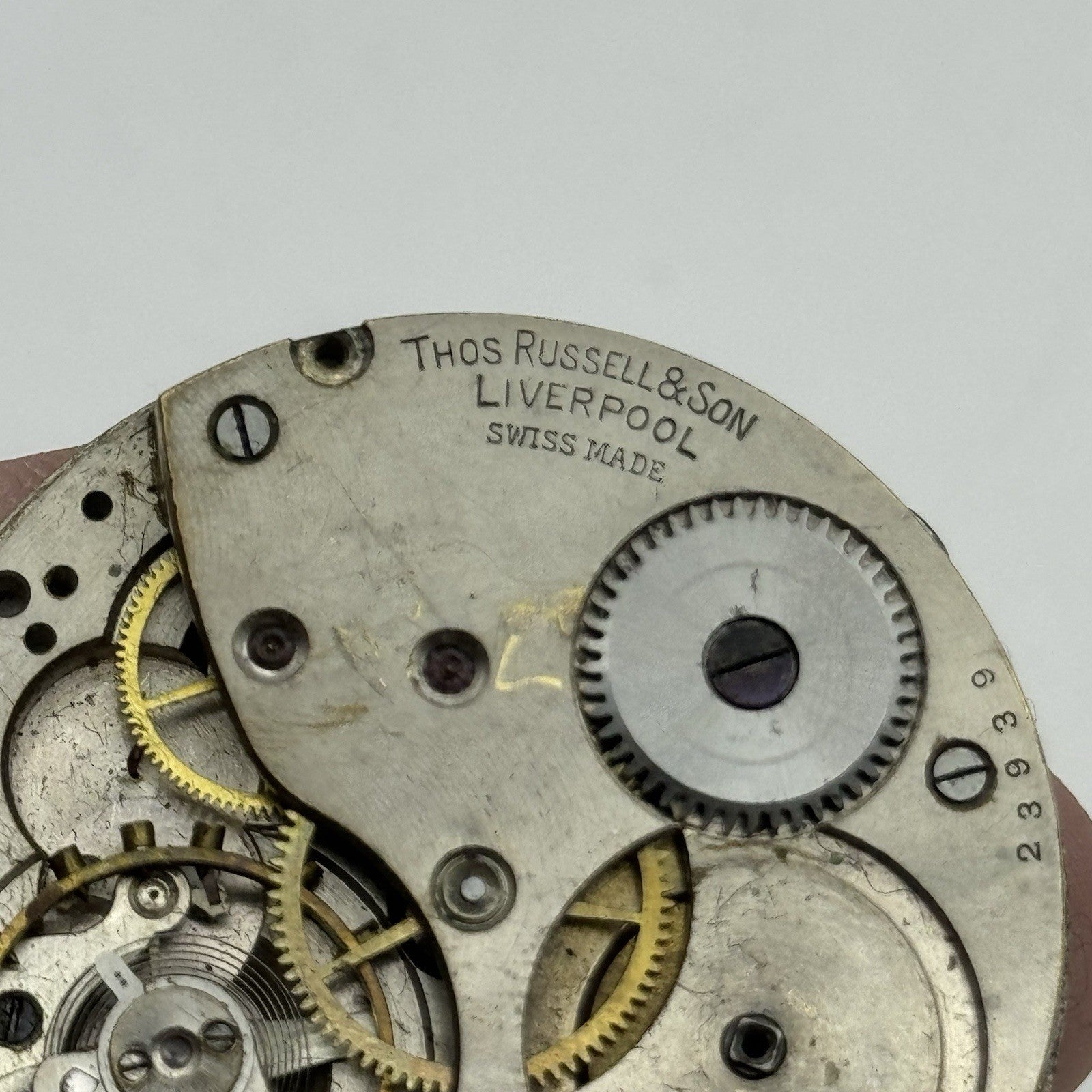 42.8mm Thomas Russell Liverpool Tempus Fugit Hunter Pocket Watch Movement PARTS