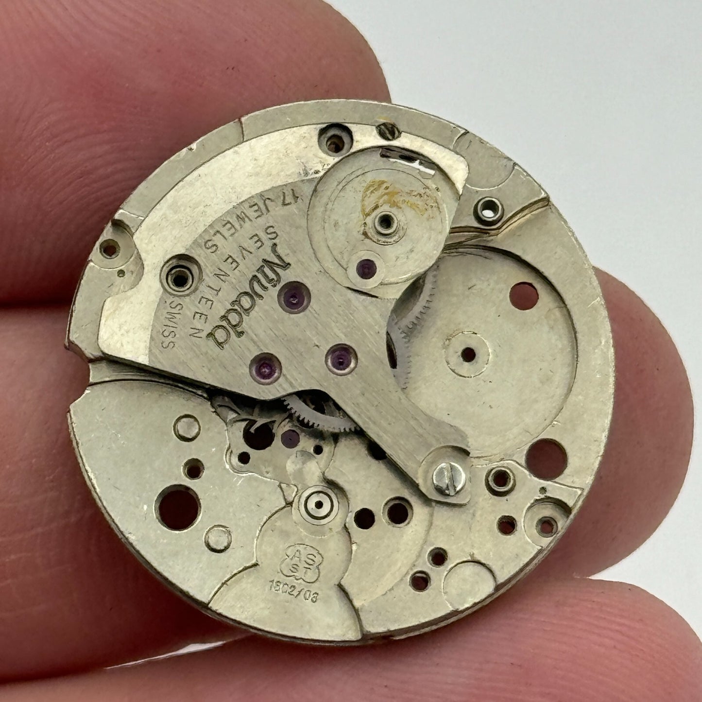 25.9mm Nivada AS ST 1802/03 Partial Manual Wind Swiss Watch Movement PARTS SPARE