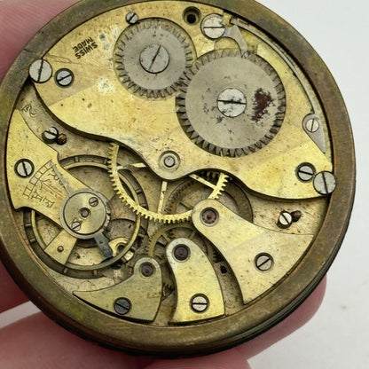 46.1mm Open Face Swiss Balance Ok Pocket Watch Movement PARTS REPAIR