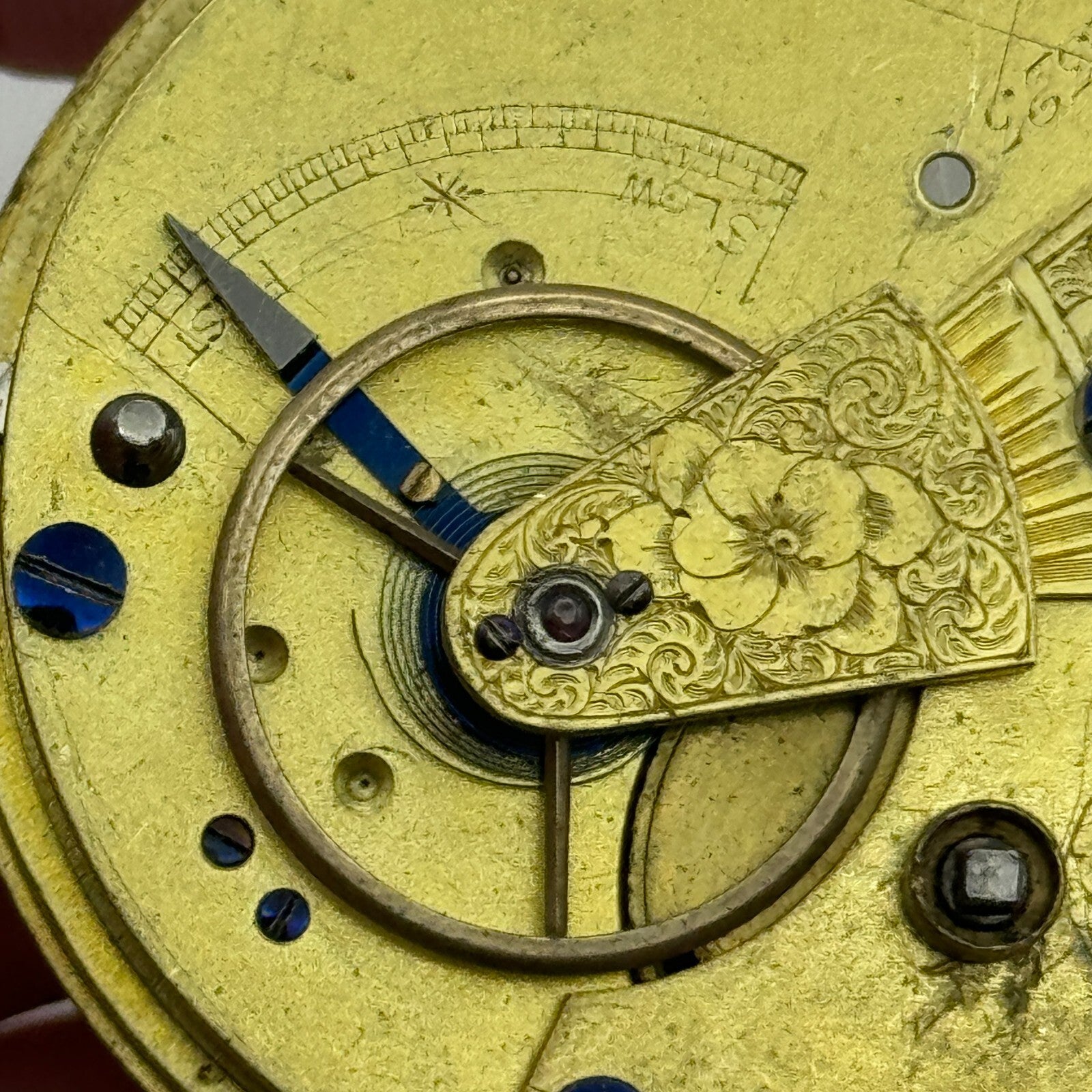 43.2mm Antique Key Wound Pocket Watch Movement PARTS REPAIR SPARES