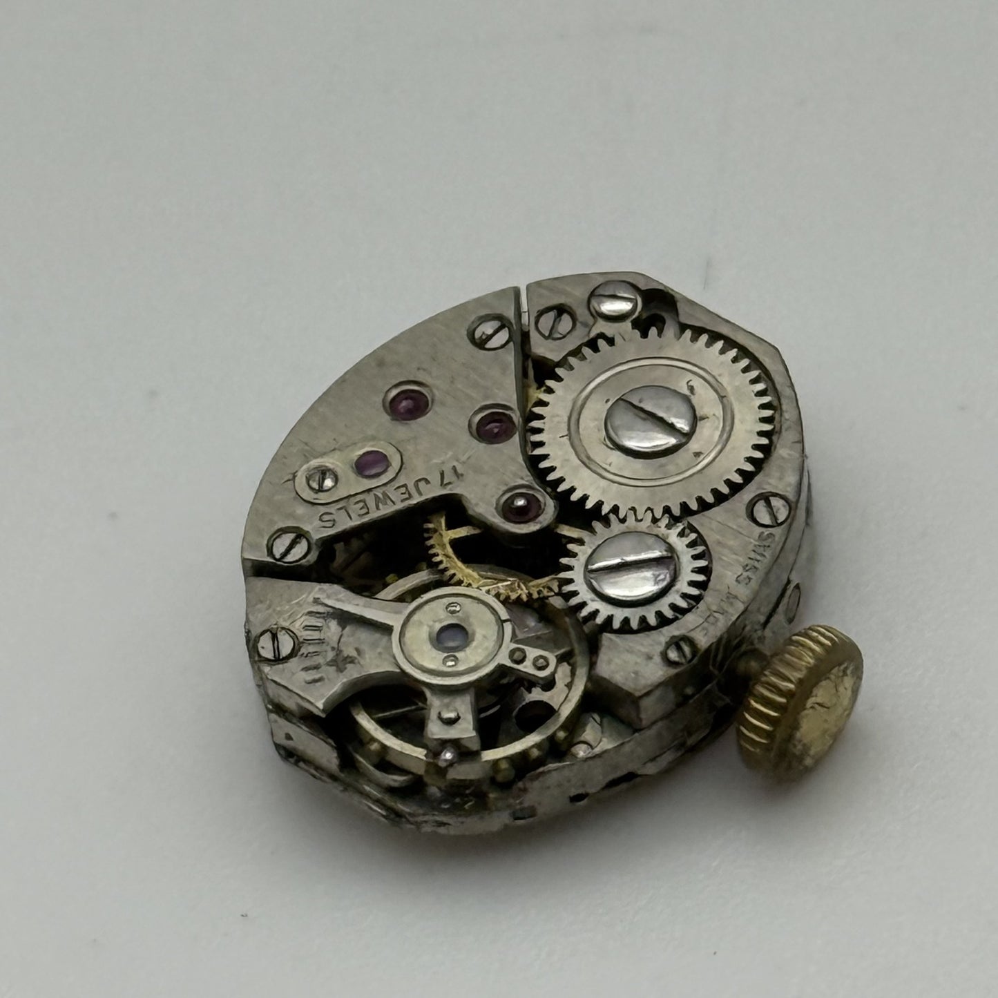 12.8mm Vintage Omer AS 1012 Manual Wind Swiss Watch Movement PARTS REPAIR