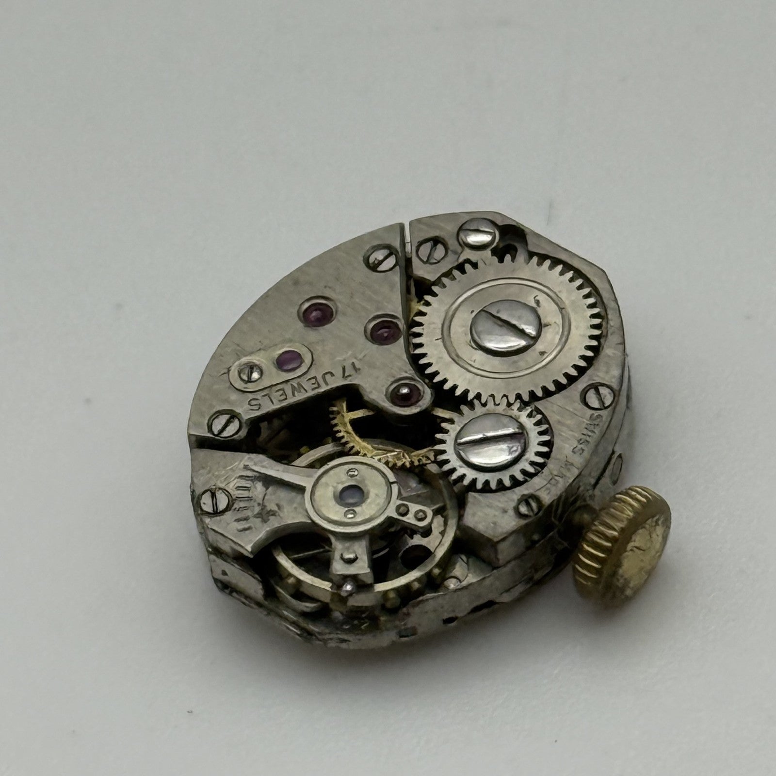 12.8mm Vintage Omer AS 1012 Manual Wind Swiss Watch Movement PARTS REPAIR