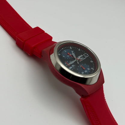 Lorus Men's Plastic Chronograph Quartz Watch v657-0020 Red 39mm Runs To Repair