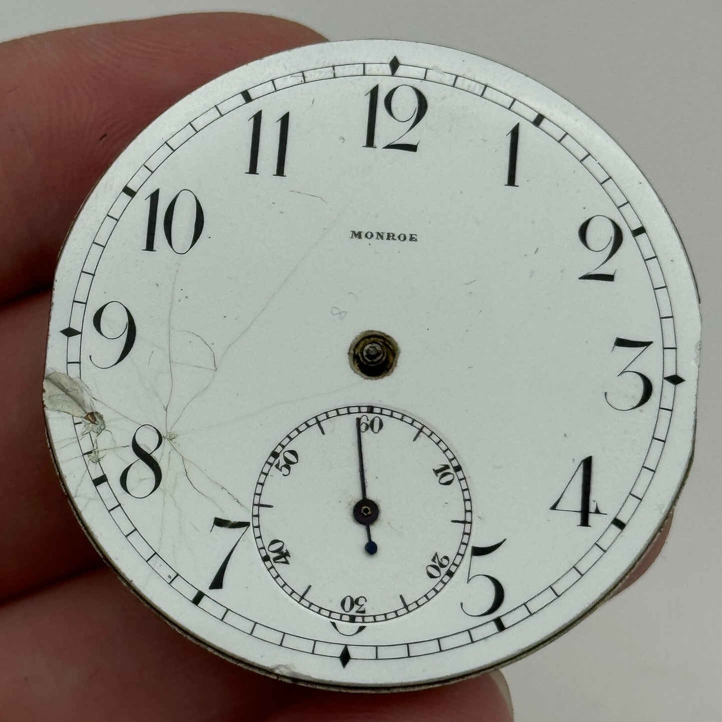 43mm Monroe Watch Co Sub Seconds Vintage Hunter Pocket Watch Movement PARTS