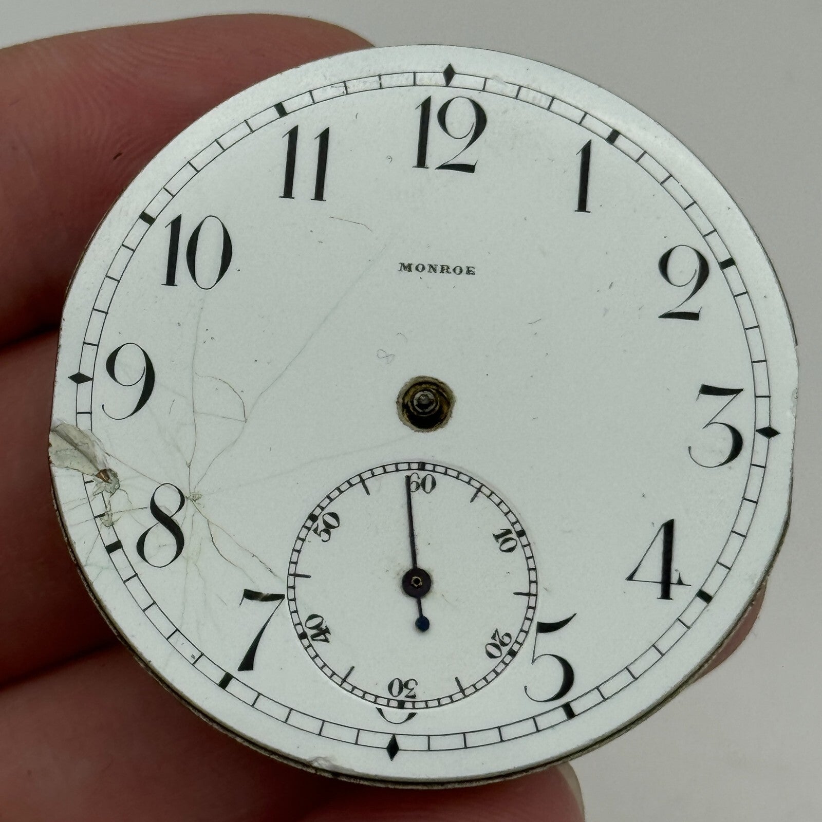 43mm Monroe Watch Co Sub Seconds Vintage Hunter Pocket Watch Movement PARTS