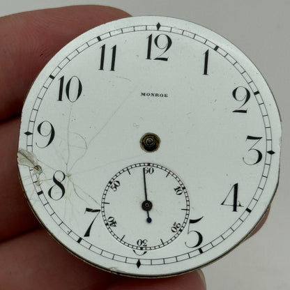 43mm Monroe Watch Co Sub Seconds Vintage Hunter Pocket Watch Movement PARTS