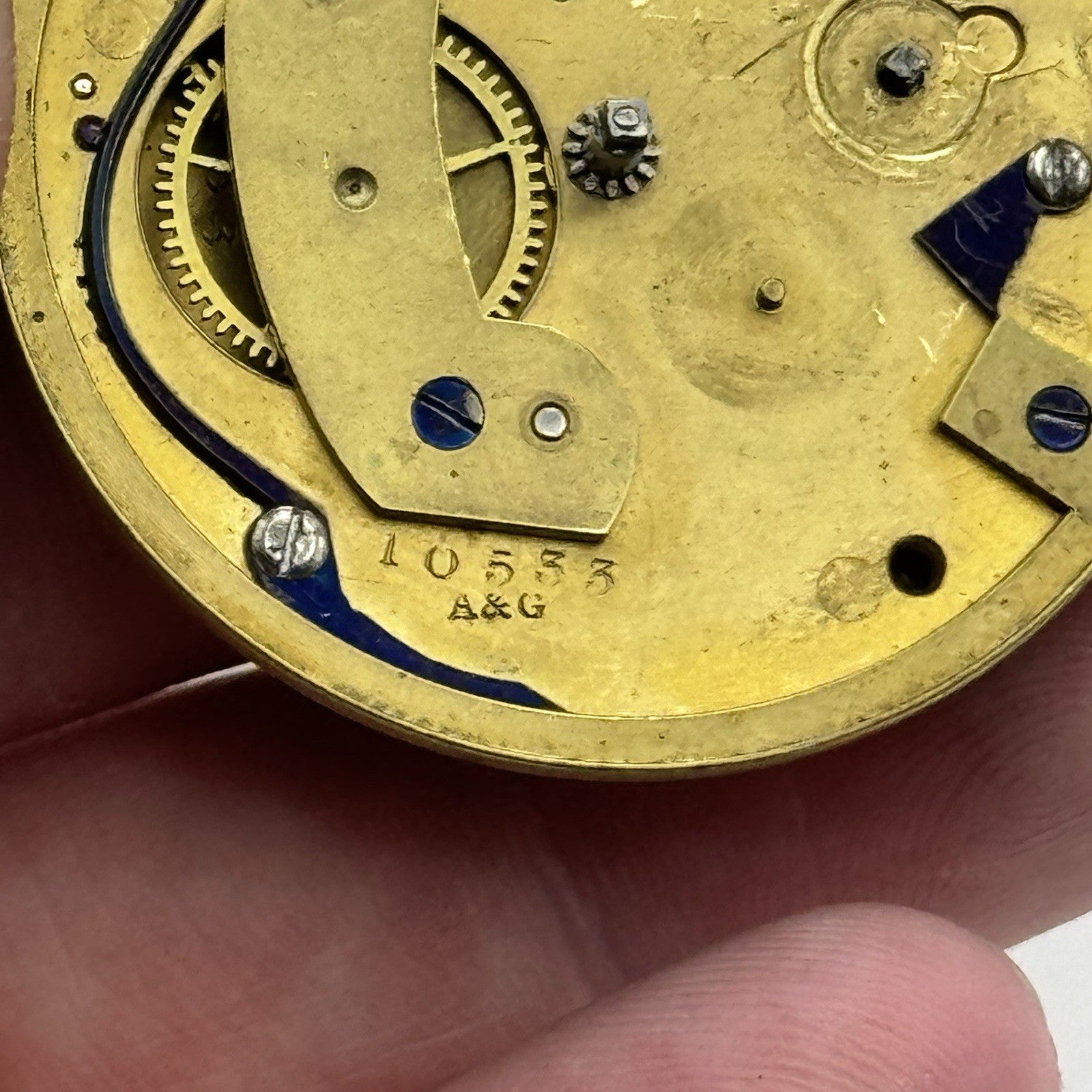 39.2mm Antique G P Perks King Williams Town Fusee Pocket Watch Movement PARTS