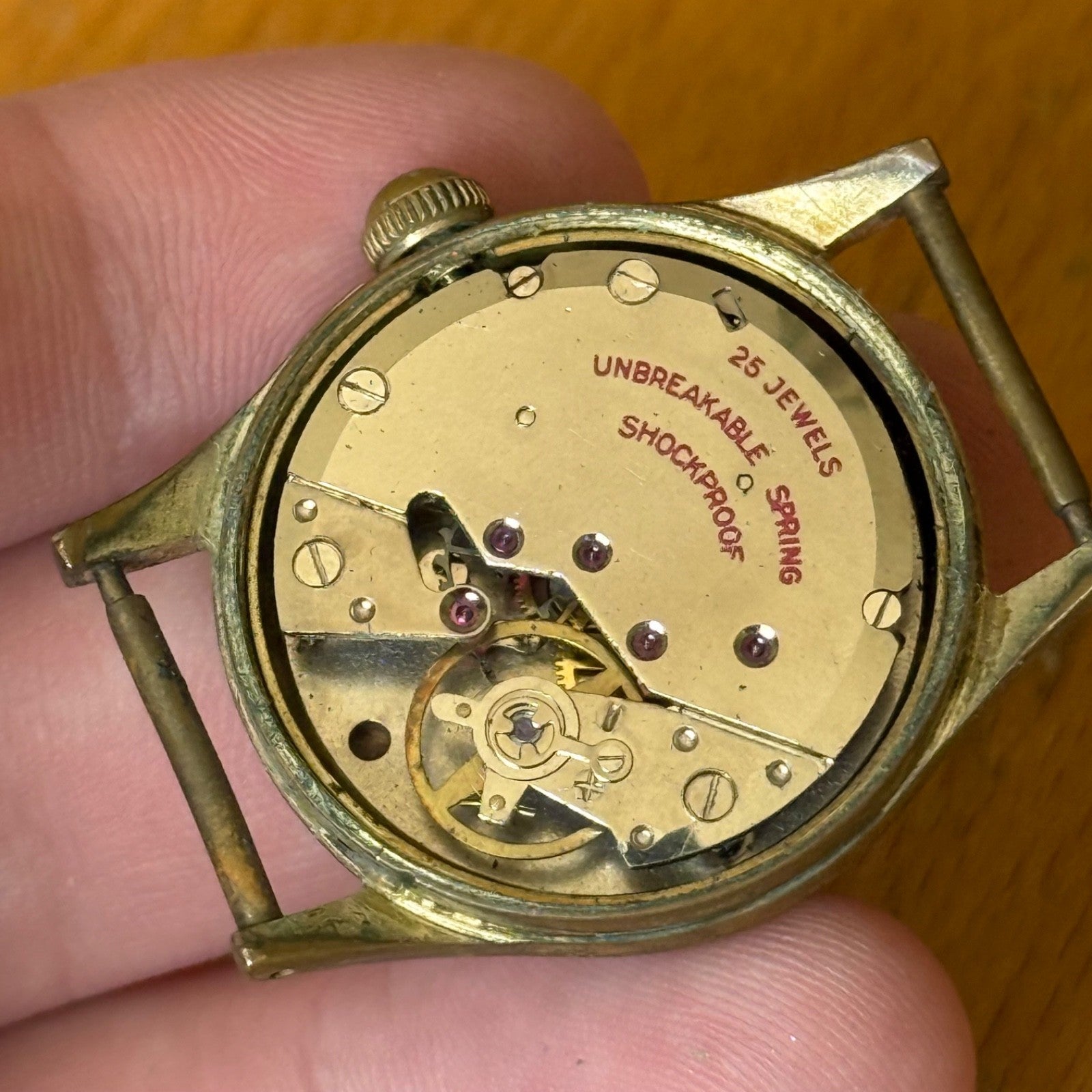 32mm Vintage Mortima 25 Jewels Unbreakable Spring Manual Wind Swiss Watch PARTS