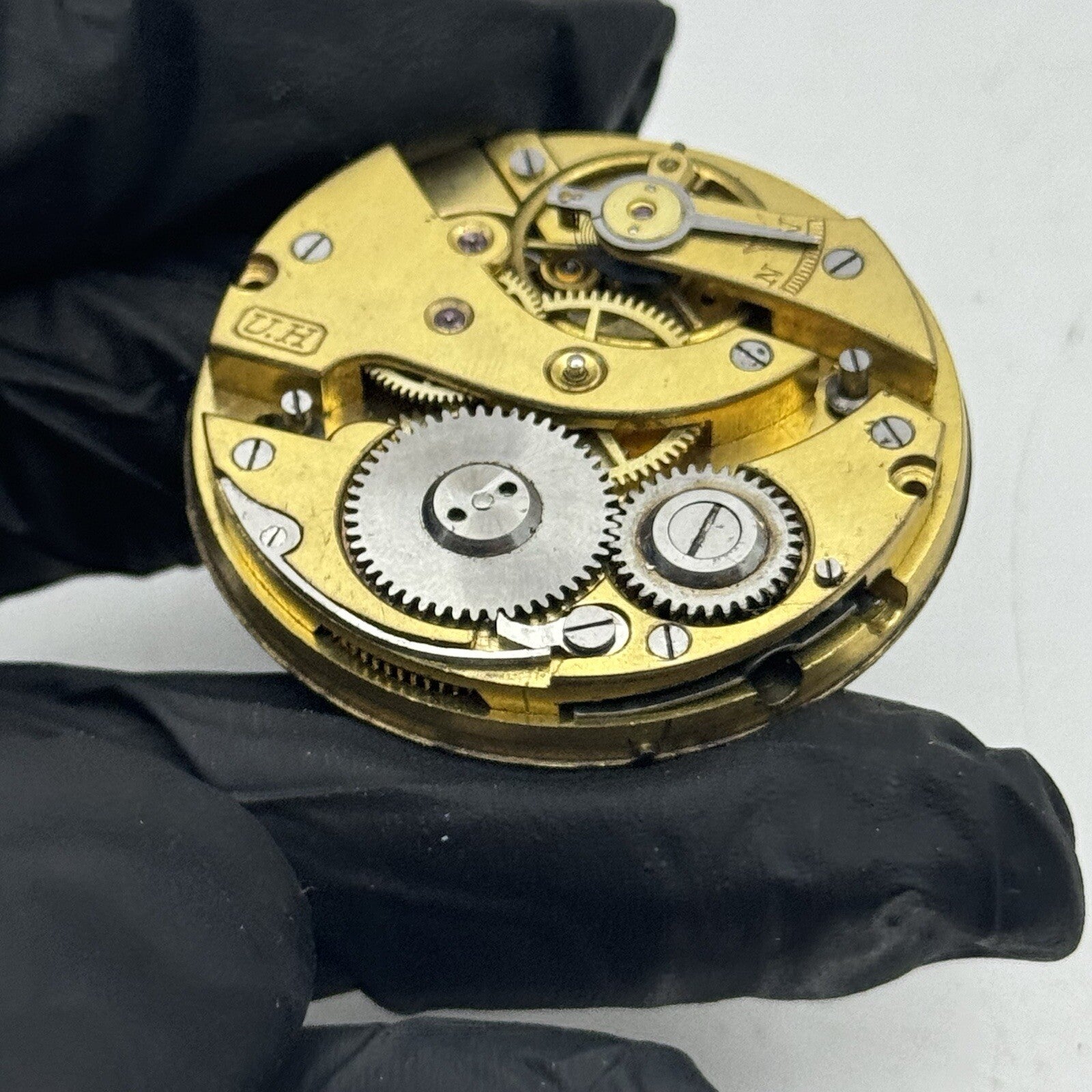 41.4mm Union Horlogere U H Pocket Watch Movement Dial FOR PARTS Restore