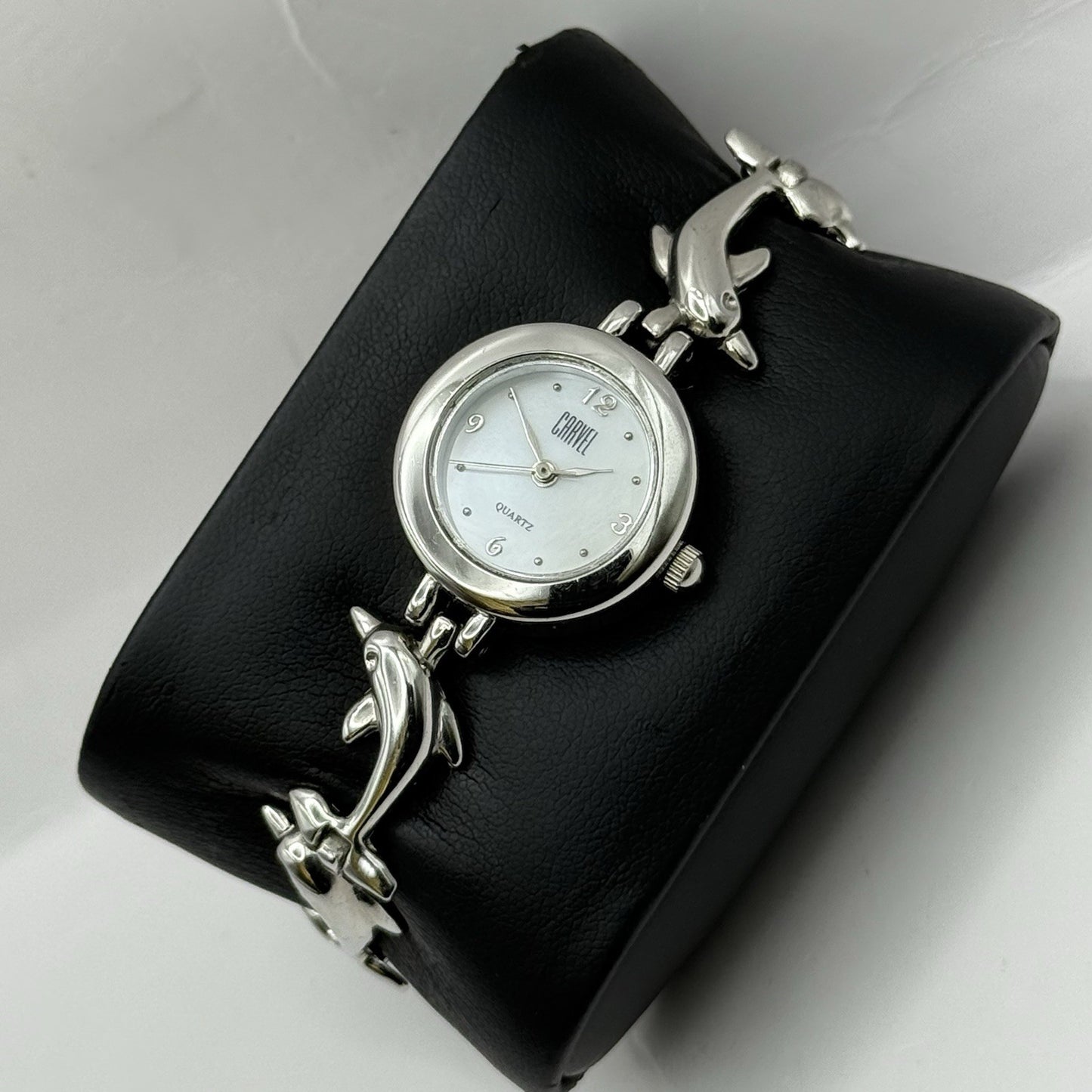 22mm Working Ladies Carvel Dolphin Stainless Steel Quartz Watch 5.75 Inches