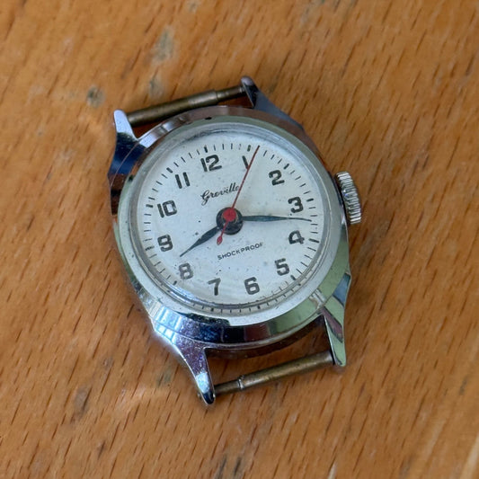 Vintage Groville Shockproof Made In UK Sweep Manual Wind Watch PARTS / REPAIR
