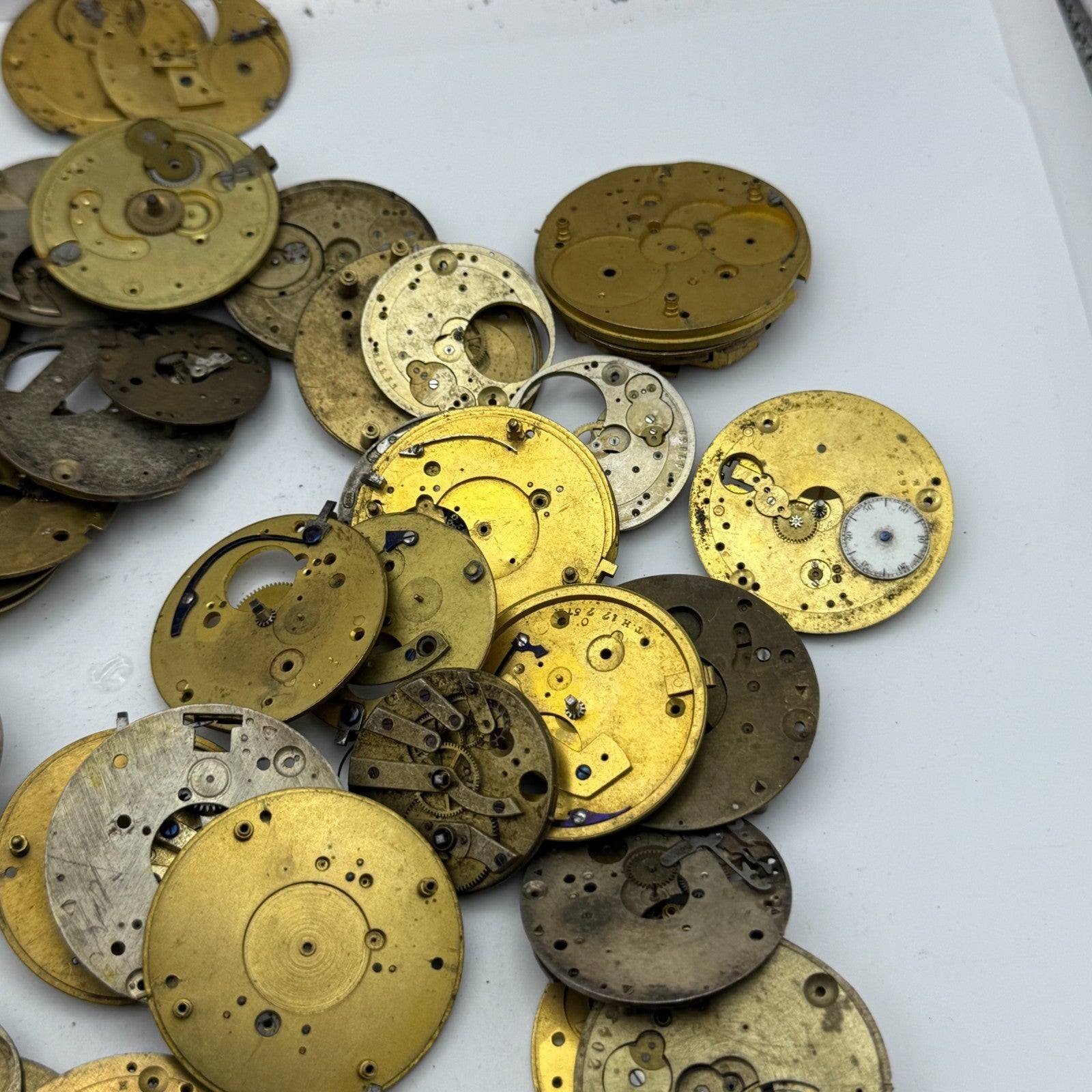 Large Bundle Of Antique Partial Pocket Watch Movements Joblot PARTS REPAIR SPARE