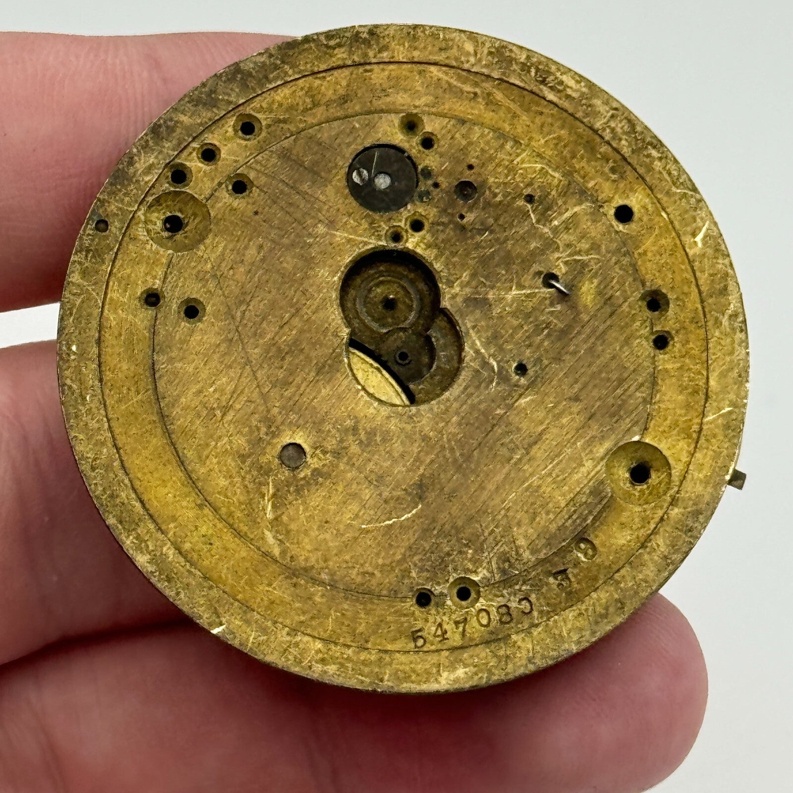 46.8mm Antique Unidentified Key Wound Pocket Watch Movement PARTS REPAIR SPARES