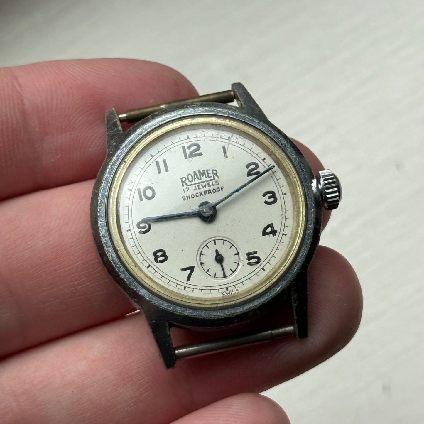 Vintage Roamer Shockproof Watch Brevete 215999 180459 Sub Secs Watch To Restore