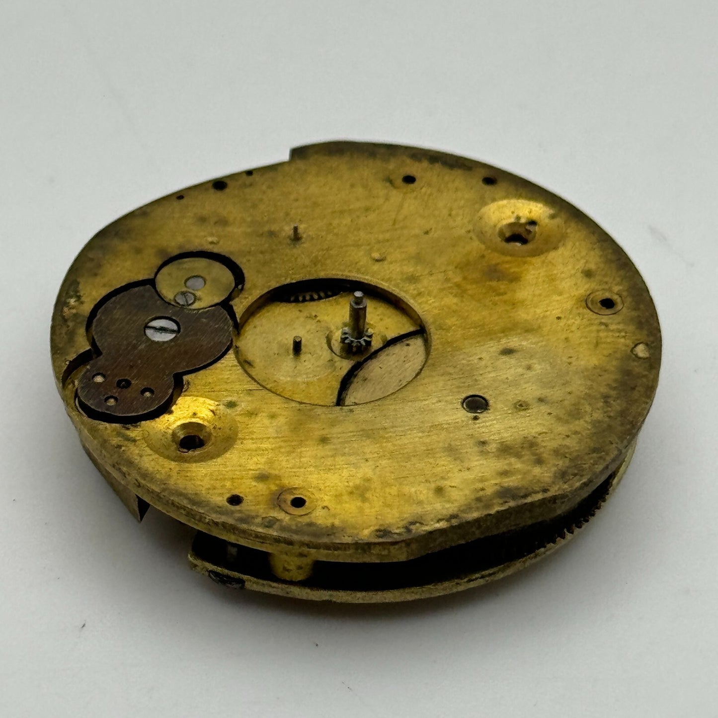 35.4mm Antique Unidentified Key Wound Pocket Watch Movement PARTS REPAIR SPARES