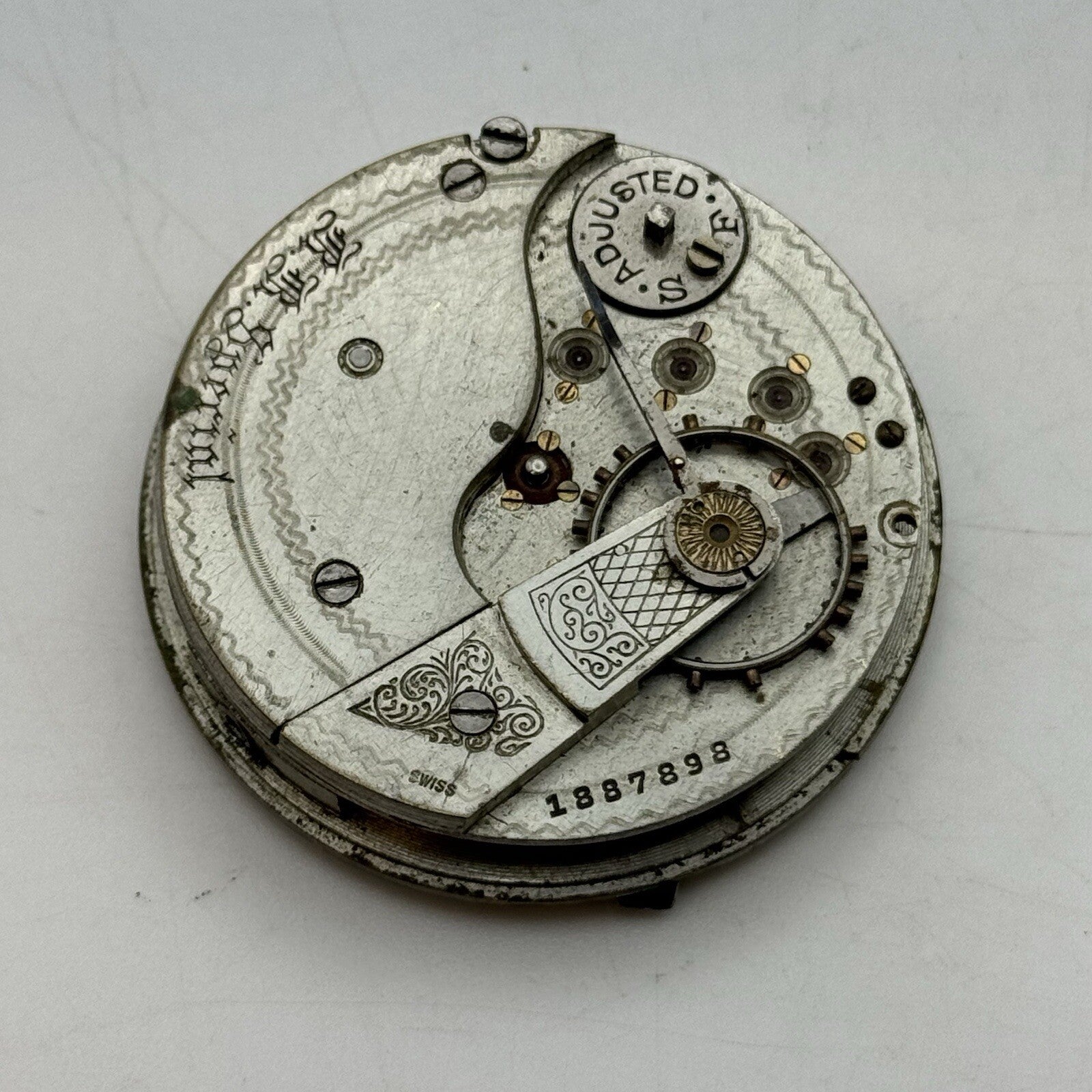 45.7mm Veritoff "Fake" Railroad Special Pocket Watch Movement FOR PARTS