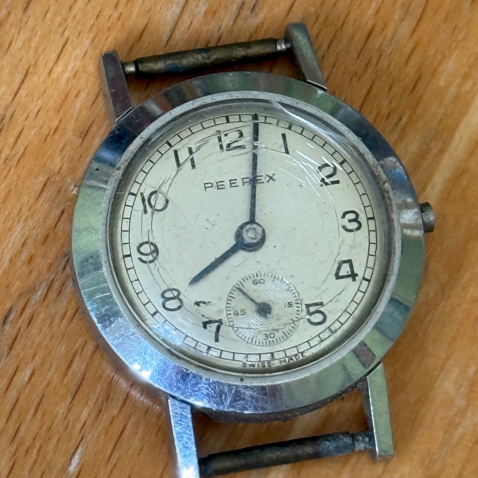 24mm Vintage Peerex 15 Jewels Swiss Sub Seconds Manual Wind Watch PARTS / REPAIR