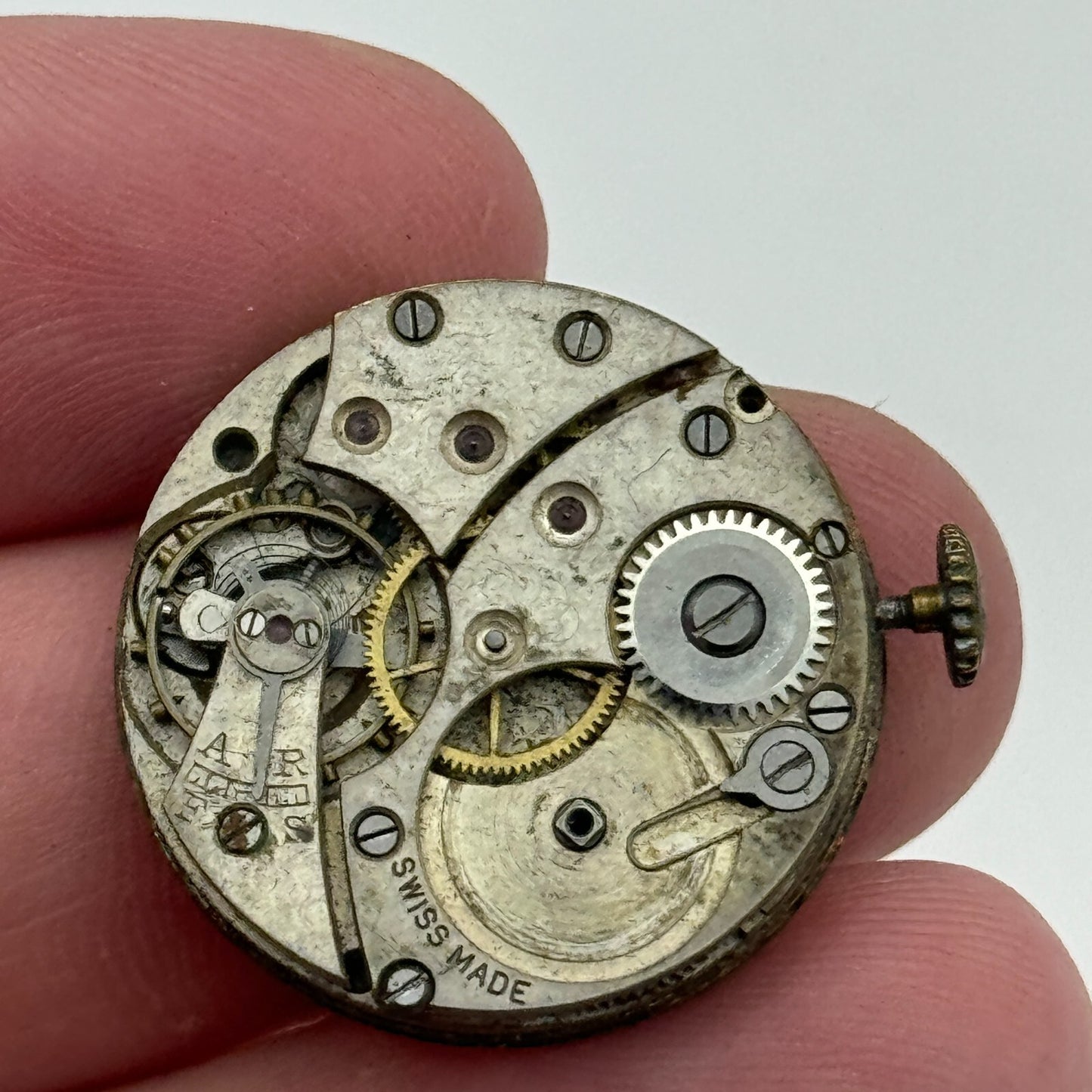 23.9mm Unidentified Swiss Sub Seconds Trench Watch Movement Manual Wind PARTS