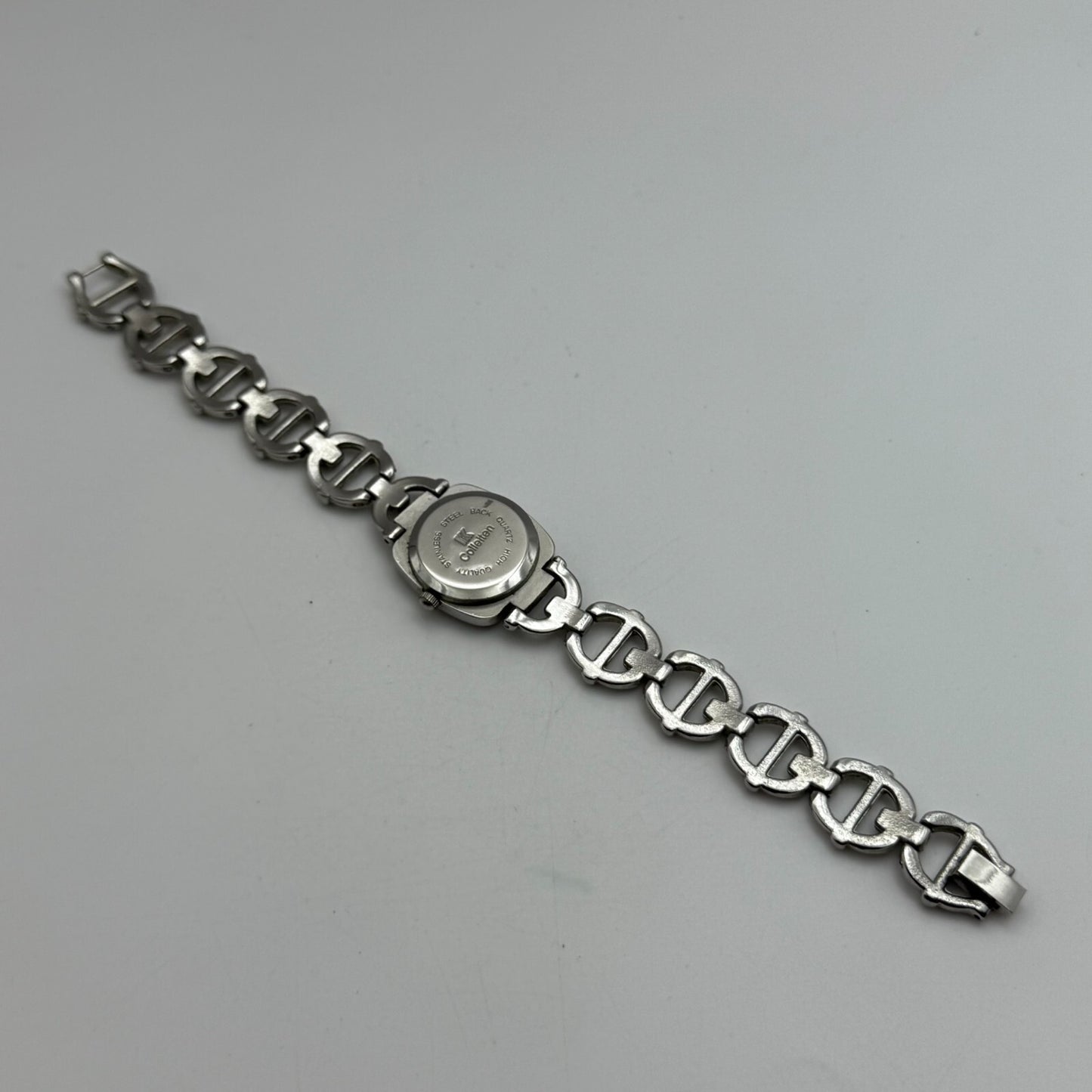 22mm Working Ladies Colleiten Silver Tone Panel Bracelet Quartz Watch 7.2 Inches