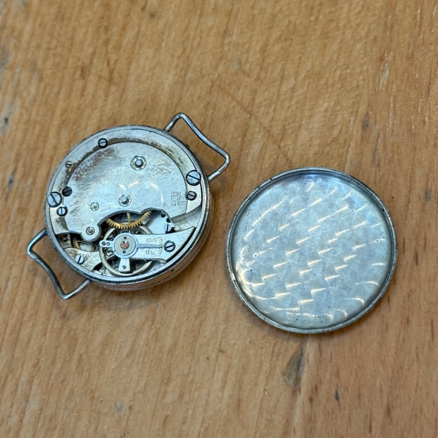 26mm Vintage Art Deco Trench Watch Swiss Made Manual Wind For PARTS / REPAIR