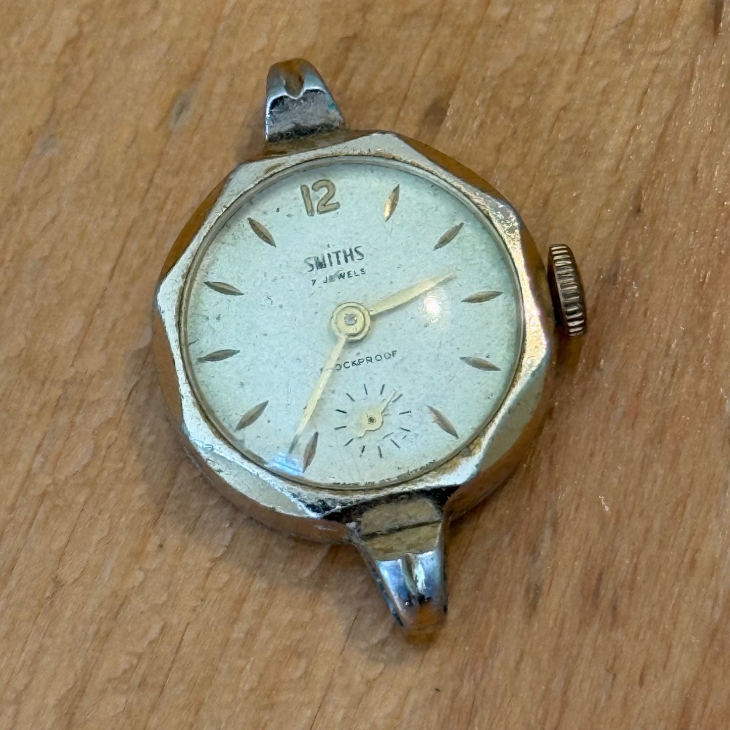 22mm Vintage Smiths Shockproof Cal 200 Sub Second Manual Wind Watch PARTS REPAIR