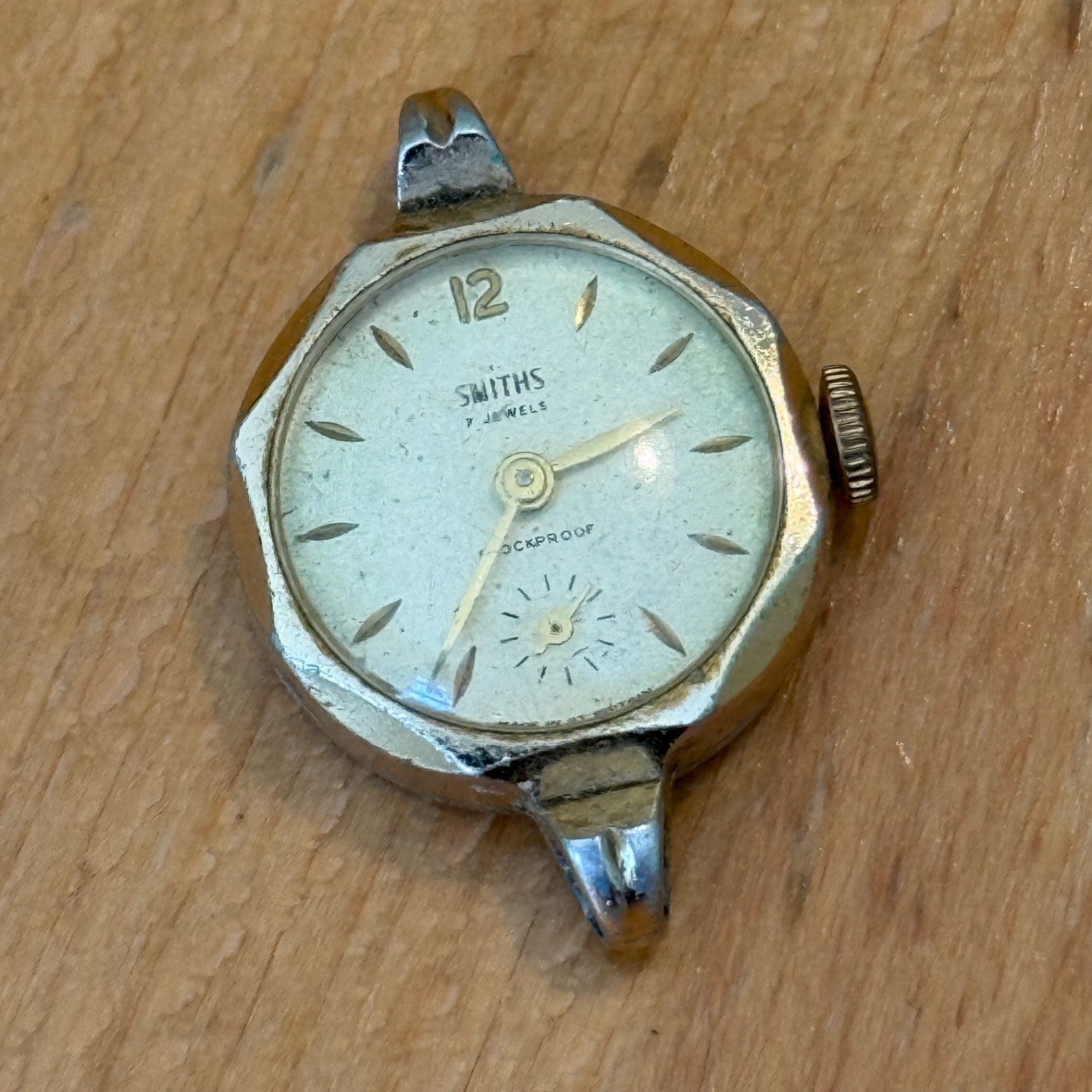 22mm Vintage Smiths Shockproof Cal 200 Sub Second Manual Wind Watch PARTS REPAIR