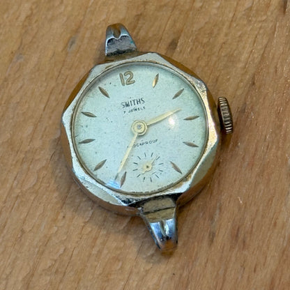 22mm Vintage Smiths Shockproof Cal 200 Sub Second Manual Wind Watch PARTS REPAIR