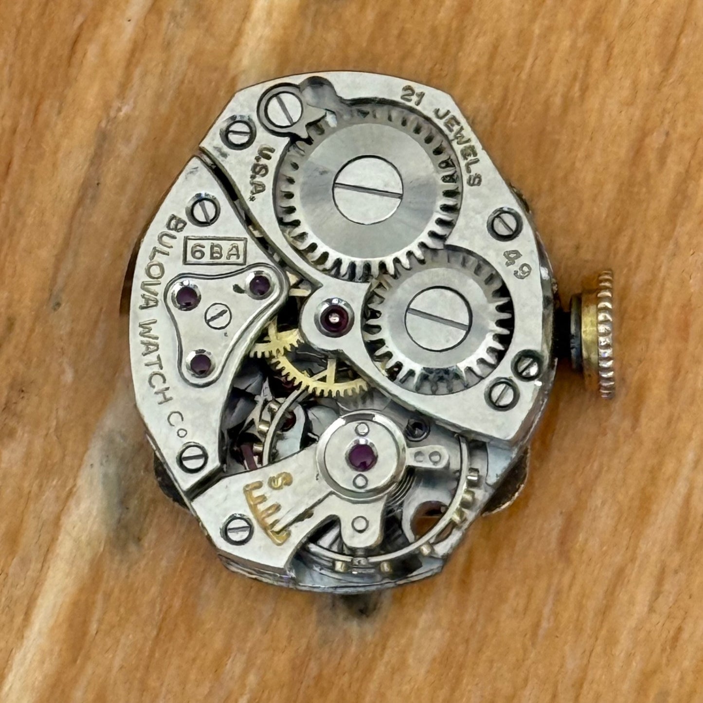 16mm Vintage Bulova 6BA Swiss 10k Gold Filled Manual Ladies Wind Watch PARTS