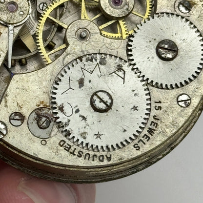 43.1mm Cyma Ref 998.a 15 Jewels Vintage Swiss Pocket Watch Movement PARTS SPARES