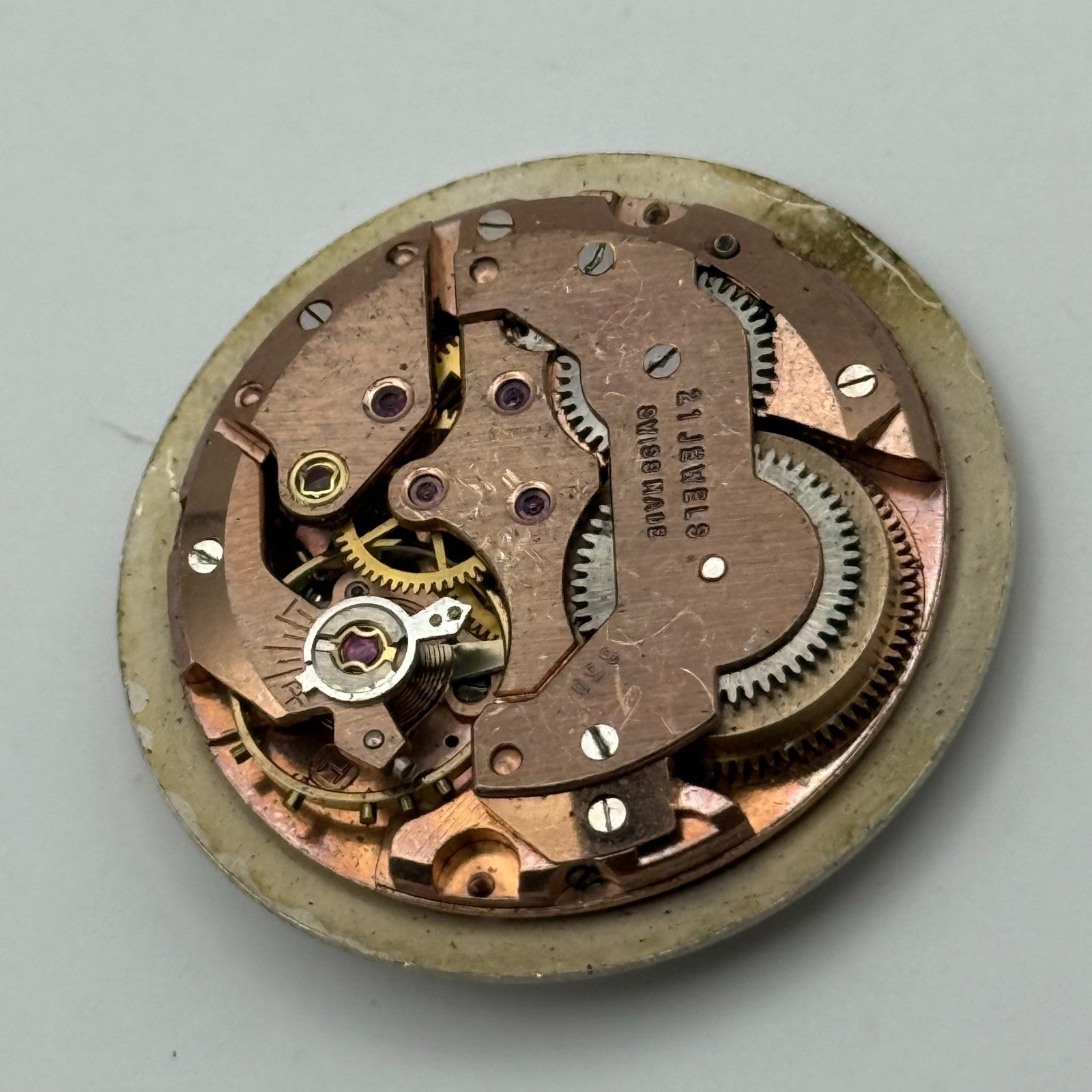 Helvetia 830 Watch Movement Chalet Manual Wind Vintage Swiss Parts Repair 25.8mm
