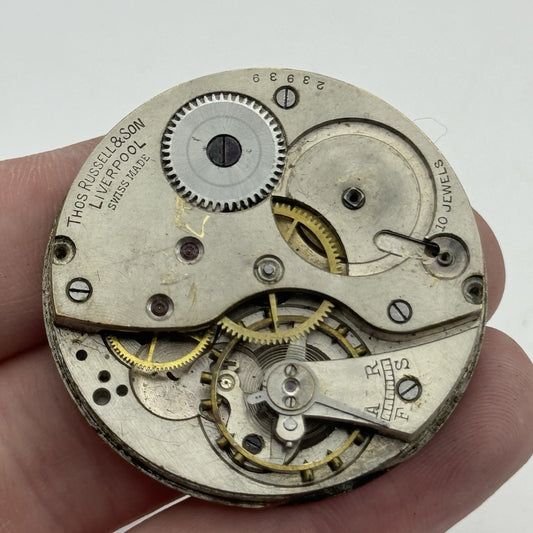 42.8mm Thomas Russell Liverpool Tempus Fugit Hunter Pocket Watch Movement PARTS