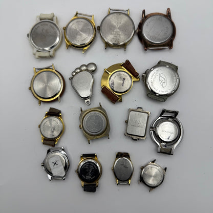 Bundle Of 16 Quartz Watches Modern / Vintage Untested Parts / Repair / Crafts