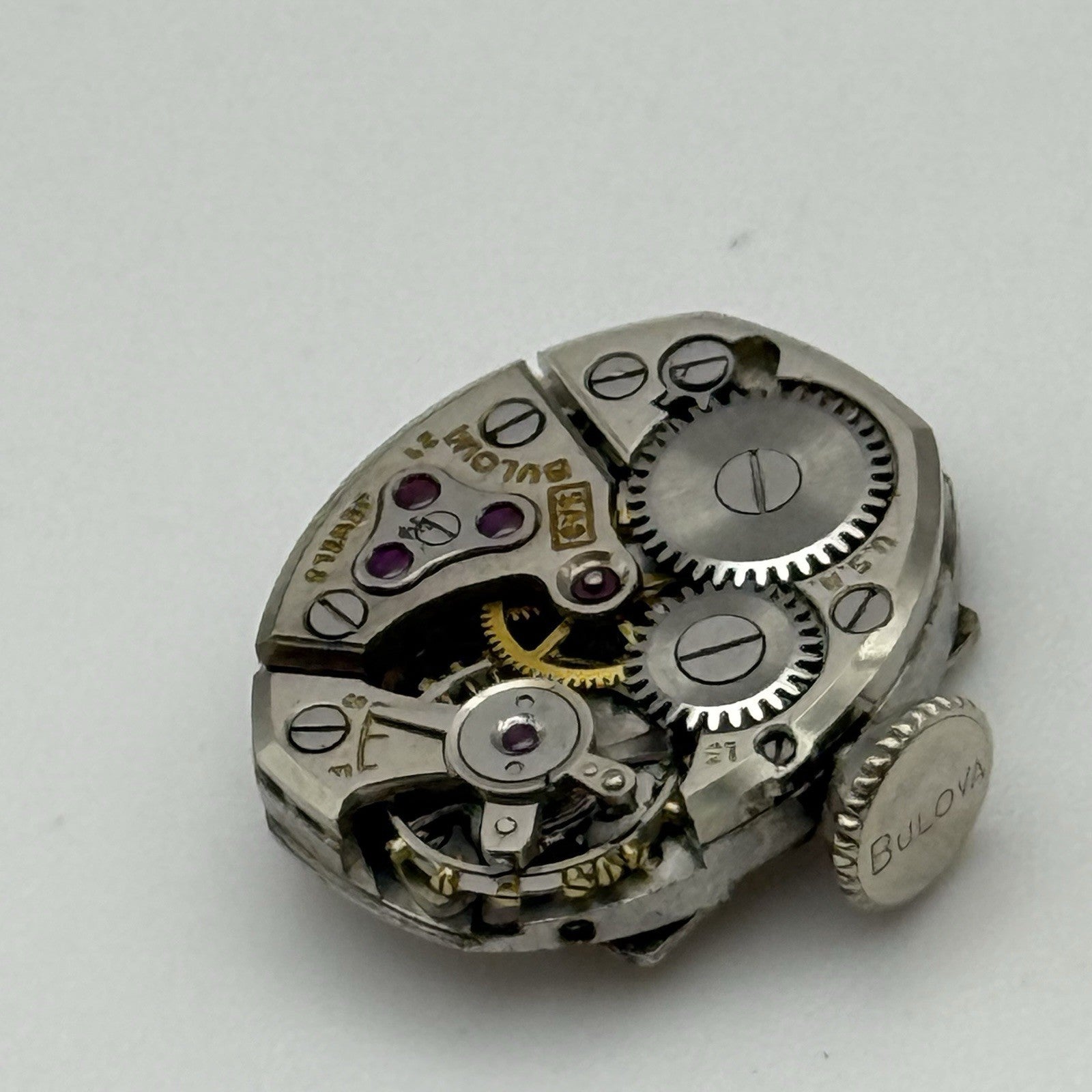 13.1mm Vintage Ladies Bulova 5AD Manual Wind Swiss Watch Movement PARTS REPAIR