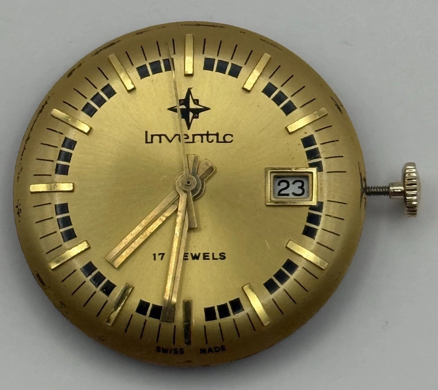 Inventic EB 8385-67 Watch Movement Manual Wind Vintage Swiss Parts Repair 22.2mm