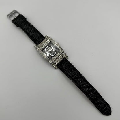 Ralph Klein CNL Ladies Quartz Watch Black Dial Crystal Bezel Working 29mm