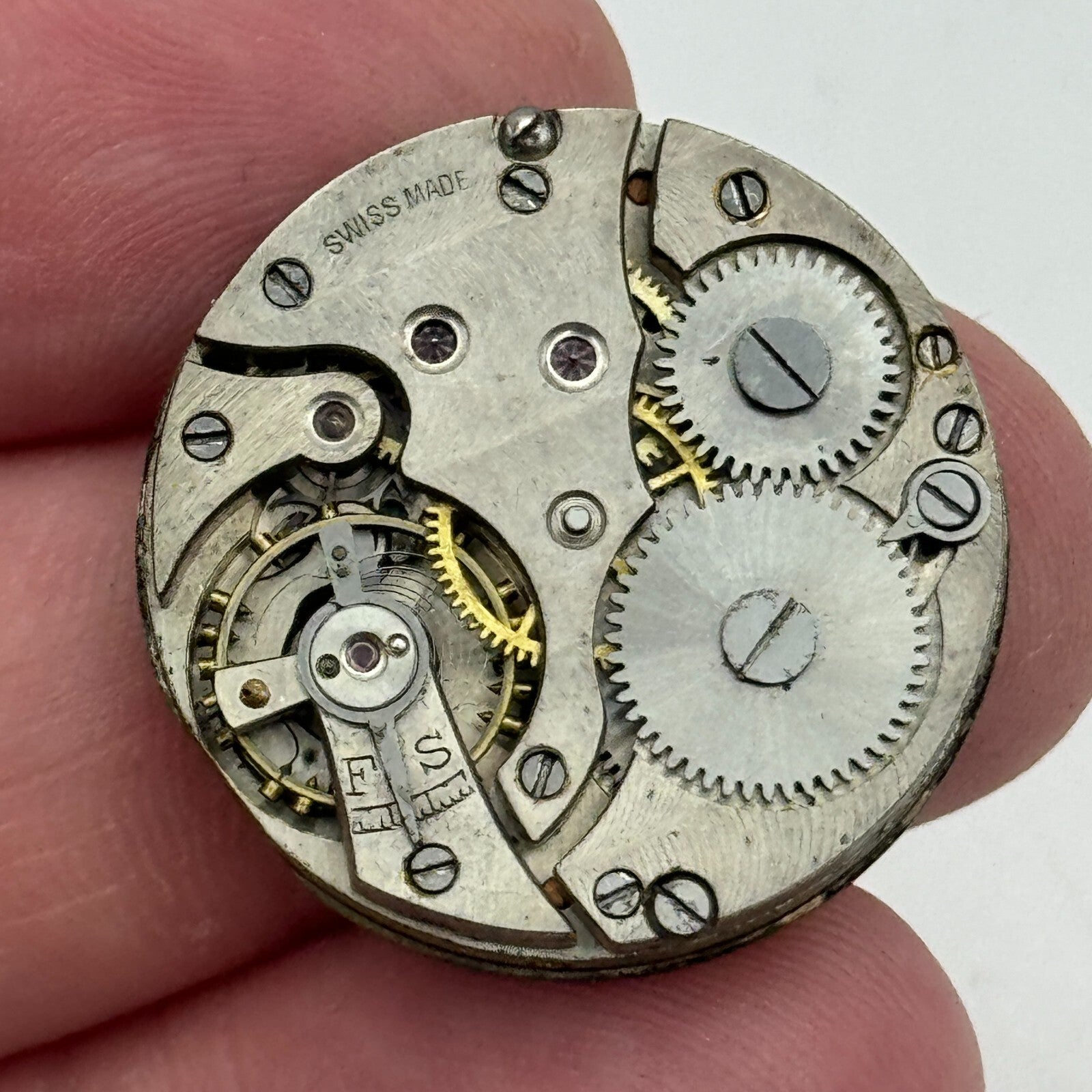 25.1mm Men's Unidentified Swiss Sub Seconds Trench Manual Wind Watch Movement