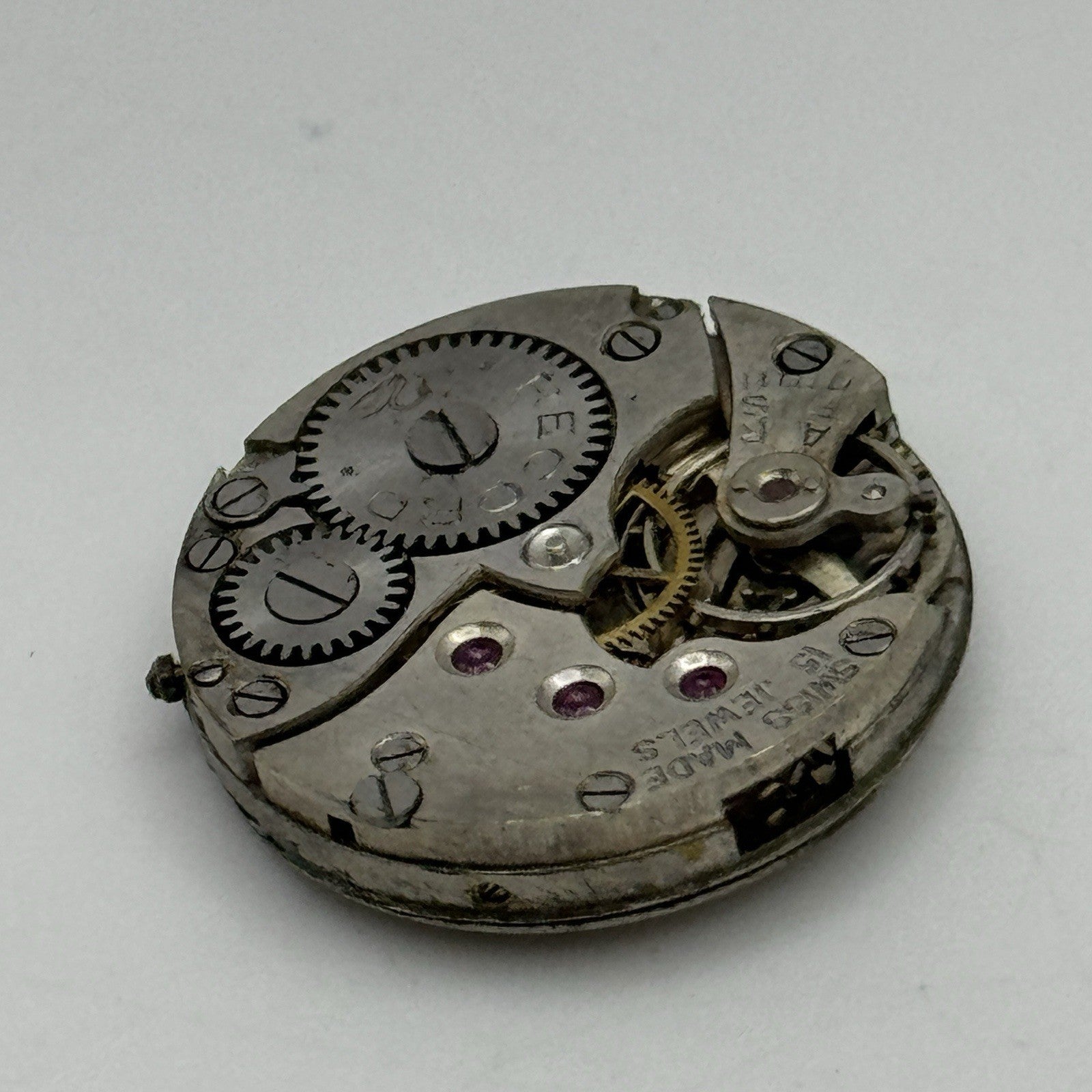 19.6mm Record 15 Jewels Swiss Manual Wind Watch Movement Vintage PARTS SPARES