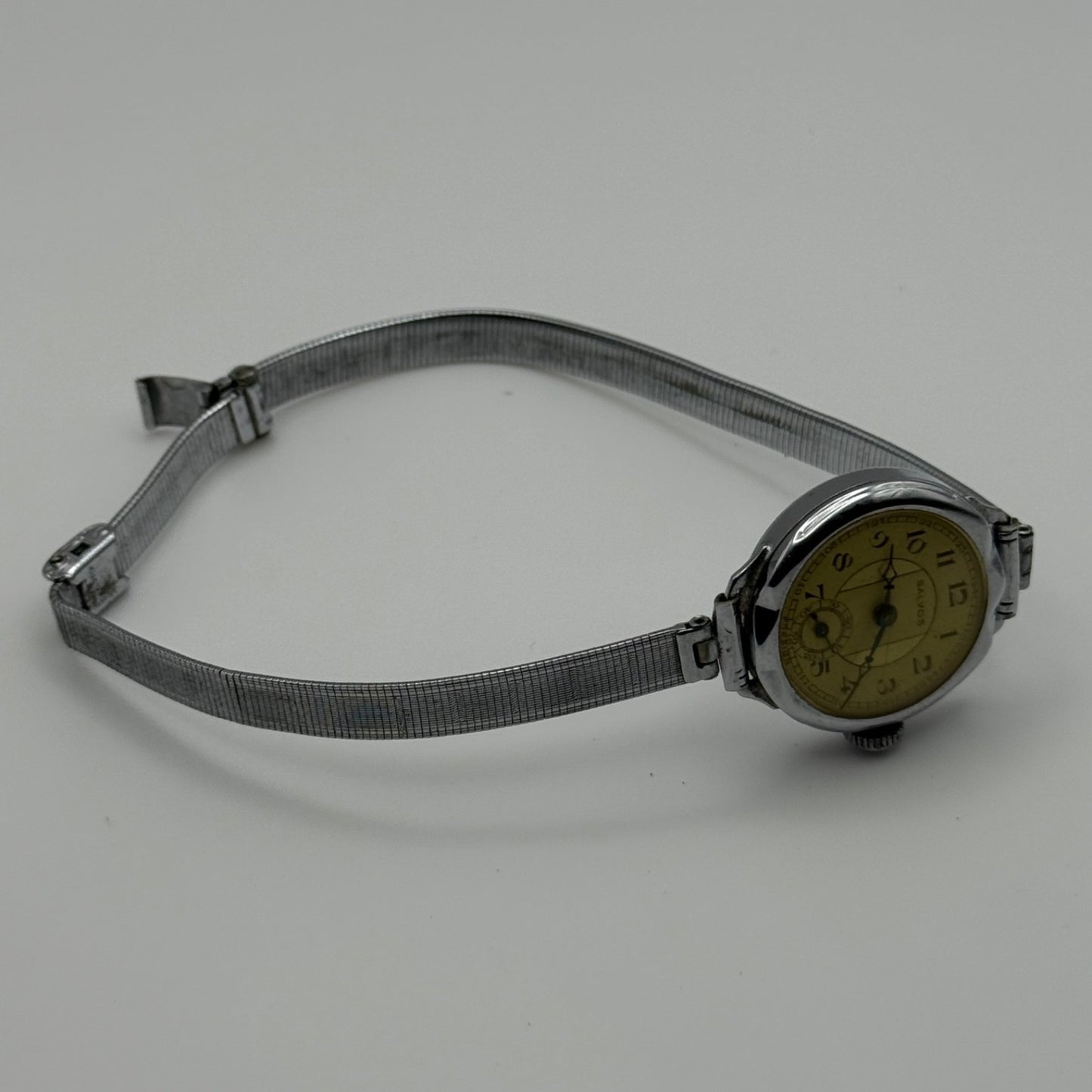 24mm Vintage Salvos Art Deco Foreign Sub Secs Manual Wind Watch PARTS / REPAIR