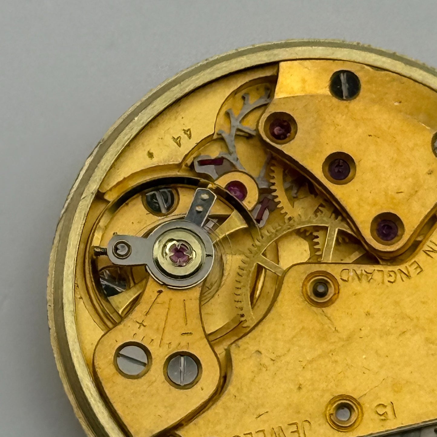 Smiths De Luxe 44 15 Jewels Watch Movement Manual Wind Vintage Parts 29.1mm