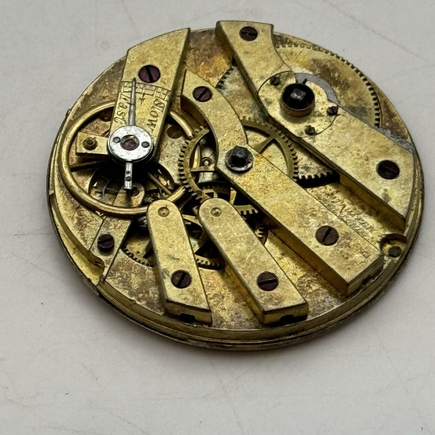 36.7mm Stauffer C X De Fonds Beautiful Dial Cylinder Watch Movement FOR PARTS