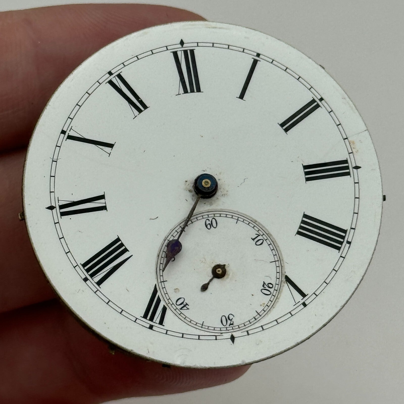 42.9mm Unidentified Antique Key Wound Pocket Watch Movement PARTS REPAIR SPARES