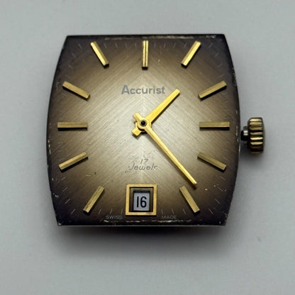 FHF ST 96-4 Watch Movement Running Accurist Date Manual Vintage Parts 25.9mm