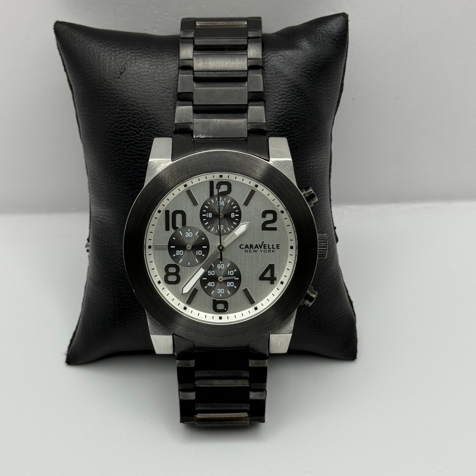 Caravelle New York Men's Chronograph Quartz Watch Japan 43mm PARTS REPAIR