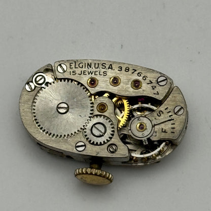 Elgin Grade 541 Model 2 Watch Movement 1940 Vintage 21/0s American Parts Repair