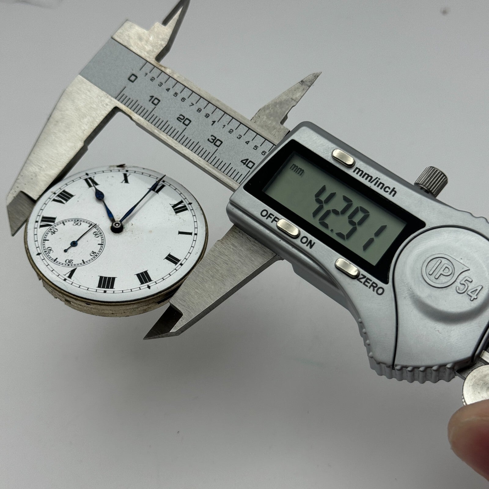 42.9mm Vintage Erlim Swiss Open Face Pocket Watch Movement PARTS REPAIR SPARES